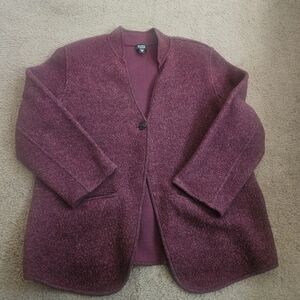 Eileen Fisher Lambswool Cardigan Sweater